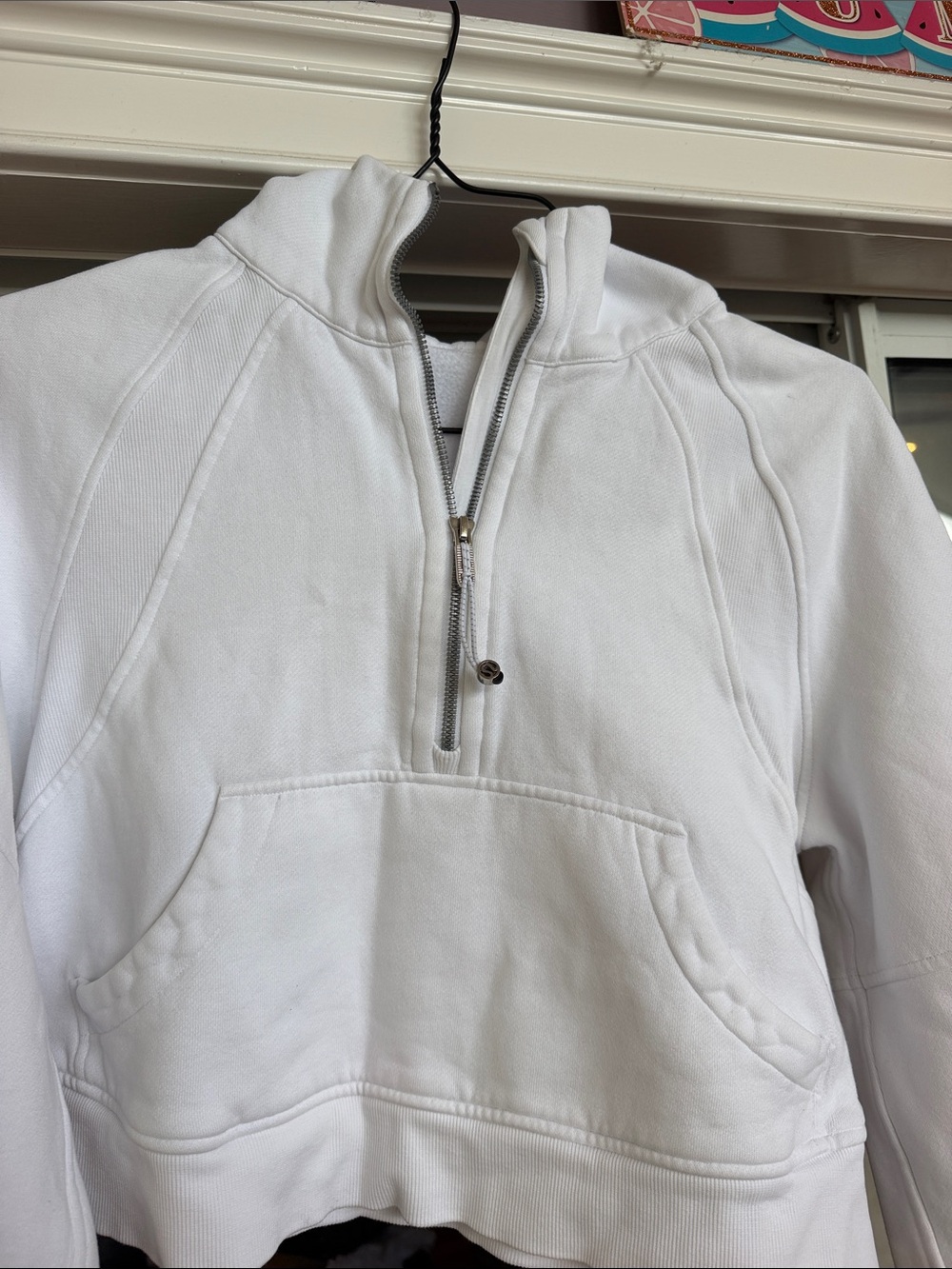 lululemon athletica White Half-Zip Crew Sweatshirt